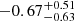 $ -0.67^{+0.51}_{-0.63} $
