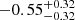 $ -0.55^{+0.32}_{-0.32} $