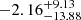 $ -2.16^{+9.13}_{-13.88} $