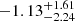 $ -1.13^{+1.61}_{-2.24} $