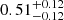 $ 0.51^{+0.12}_{-0.12} $