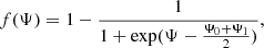 $$ \begin{aligned} f(\Psi ) = 1 - \frac{1}{1+\exp (\Psi - \frac{\Psi _0+\Psi _1}{2})}, \end{aligned} $$