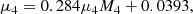 $$ \begin{aligned} \mu _4 = 0.284 \mu _4 M_4 +0.0393, \end{aligned} $$