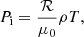 $$ \begin{aligned} P_{\rm i} = \frac{\mathcal{R} }{\mu _0}\rho T, \end{aligned} $$
