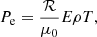 $$ \begin{aligned} P_{\rm e} = \frac{\mathcal{R} }{\mu _0}E\rho T, \end{aligned} $$