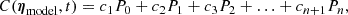 $$ \begin{aligned} C(\boldsymbol{\eta }_{\mathrm{model} },t) = c_{1} P_{0} + c_{2} P_{1} + c_{3} P_{2} + \ldots + c_{n+1} P_{n}, \end{aligned} $$