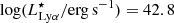 $ \log(L^{\star}_{\mathrm{Ly\alpha}}/\rm erg\,s^{-1}) = 42.8 $