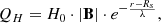 $$ \begin{aligned} Q_{H} = H_0 \cdot |\mathbf B | \cdot e^{-\frac{r-R_s}{\lambda }}, \end{aligned} $$