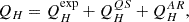 $$ \begin{aligned} Q_H&= Q_H^\mathrm{exp} + Q_H^{QS}+Q_H^{AR},\end{aligned} $$