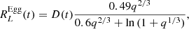 $$ \begin{aligned} R^\mathrm{Egg}_L(t) = D(t) \frac{0.49q^{2/3}}{0.6q^{2/3} + \ln {(1 +q^{1/3})}}, \end{aligned} $$