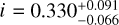 $i = 0.330_{ - 0.066}^{ + 0.091}$