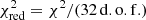 $ \chi_{\mathrm{red}}^2=\chi^2 / (32\, \rm{d.o.f.}) $