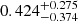$ 0.424^{+0.275}_{-0.374} $