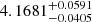 $ 4.1681^{+0.0591}_{-0.0405} $