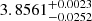 $ 3.8561^{+0.0023}_{-0.0252} $