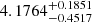 $ 4.1764^{+0.1851}_{-0.4517} $