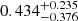 $ 0.434^{+0.235}_{-0.376} $