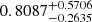$ 0.8087^{+0.5706}_{-0.2635} $