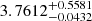 $ 3.7612^{+0.5581}_{-0.0432} $