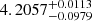 $ 4.2057^{+0.0113}_{-0.0979} $