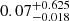 $ 0.07^{+0.625}_{-0.018} $