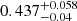$ 0.437^{+0.058}_{-0.04} $