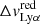 $ \Delta v_{\mathrm{Ly}\alpha}^{\mathrm{red}} $