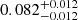 $ 0.082^{+0.012}_{-0.012} $