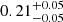 $ 0.21^{+0.05}_{-0.05} $
