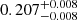$ 0.207^{+0.008}_{-0.008} $