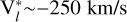 $\[\mathrm{V}_{i}^{*} \sim-250 \mathrm{~km} / \mathrm{s}\]$