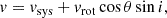 $$ \begin{aligned} v=v_{\rm sys}+v_{\rm rot}\cos {\theta }\sin {i} ,\end{aligned} $$