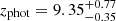 $ z_{\mathrm{phot}} = 9.35^{+0.77}_{-0.35} $