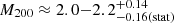 $ M_{200} \approx 2.0{-}2.2^{+0.14}_{-0.16 (\mathrm{stat})} $