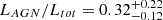 $ L_{AGN} / L_{tot} = 0.32_{-0.12}^{+0.22} $