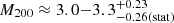$ M_{200} \approx 3.0{-}3.3^{+0.23}_{-0.26 (\mathrm{stat})} $