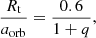 $$ \begin{aligned} \frac{R_{\rm {t}}}{a_{\rm {orb}}}= \frac{0.6}{1 + q}, \end{aligned} $$