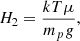 $$ \begin{aligned} H_2 = \frac{k T \mu }{m_p g}, \end{aligned} $$