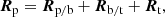 $$ \begin{aligned} {\boldsymbol{R}}_{\rm p} = {\boldsymbol{R}}_{\rm p/b} + {\boldsymbol{R}}_{\rm b/t} + {\boldsymbol{R}}_{\rm t}, \end{aligned} $$