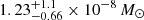 $ 1.23^{+1.1}_{-0.66} \times 10^{-8}\,M_\odot $
