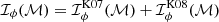 $ \mathcal{I}_{\phi}(\mathcal{M}) = \mathcal{I_{\phi}^\mathrm{{K07}}(M)}+\mathcal{I_{\phi}^\mathrm{{K08}}(M)} $