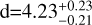 ${\rm{d}} = 4.23_{ - 0.21}^{ + 0.23}$