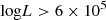 $$ \begin{aligned} \mathrm{log}L > 6\times 10^5 \end{aligned} $$
