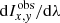 $ \mathrm{d}I^{\mathrm{obs}}_{x,\mathit{y}}/\mathrm{d}\lambda $