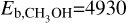 ${E_{{\rm{b}},{\rm{C}}{{\rm{H}}_3}{\rm{OH}}}} = 4930$
