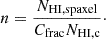 $$ \begin{aligned} n = \frac{N_{\rm {HI,spaxel}}}{C_{\rm {frac}} N_{\rm {HI,c}}}\cdot \end{aligned} $$