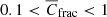 $ 0.1 < \overline{C}_\mathrm{{frac}} < 1 $