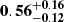 $ \mathbf{0.56^{+0.16}_{-0.12}} $