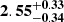 $ \mathbf{2.55^{+0.33}_{-0.34}} $