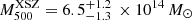 $ M_{500}^{\mathrm{XSZ}} = 6.5^{+1.2}_{-1.3} \,\times 10^{14}\,M_{\odot} $